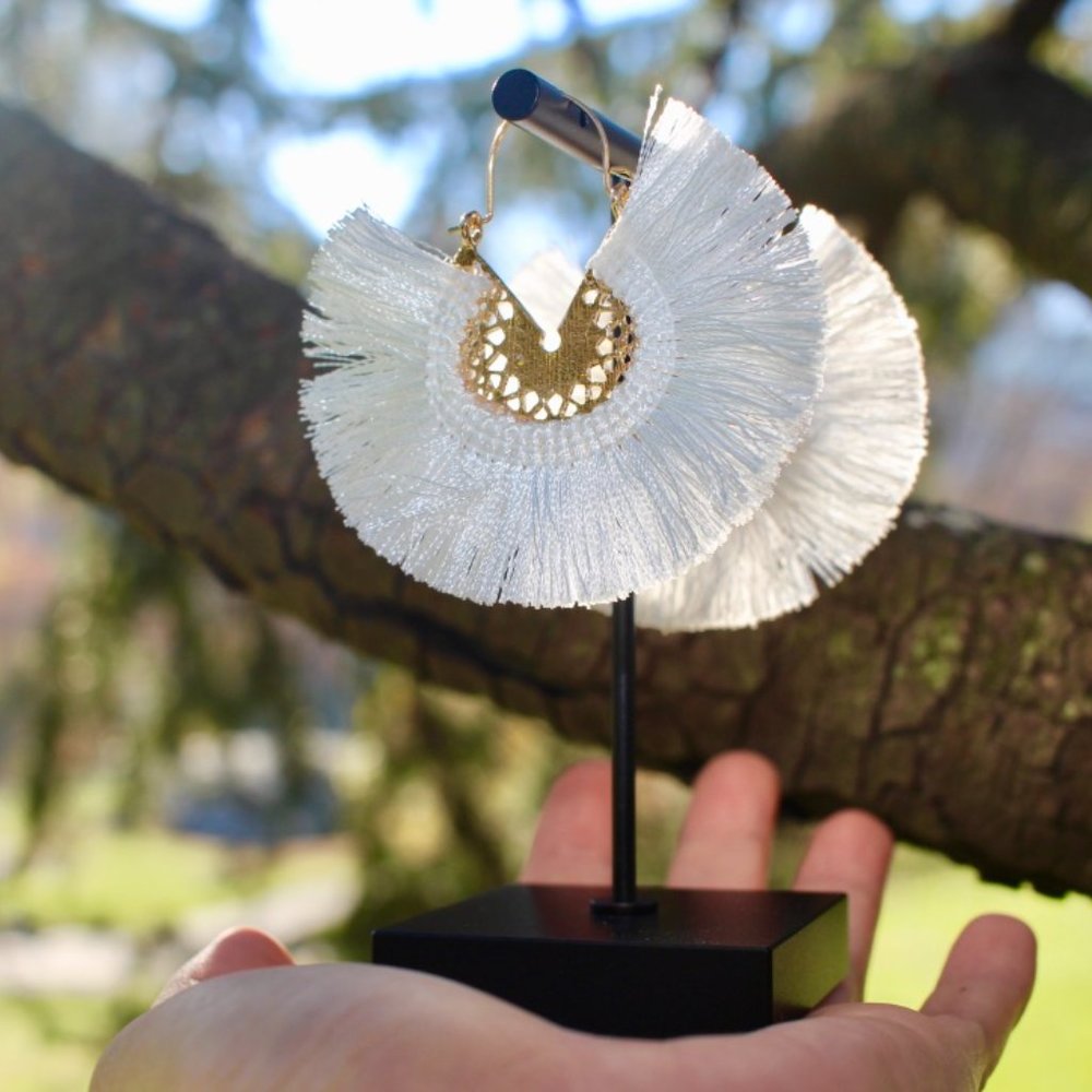 ANTHROPOLOGIE Amelia Filigree Fringe Hoop Earrings - Picture 7 of 12